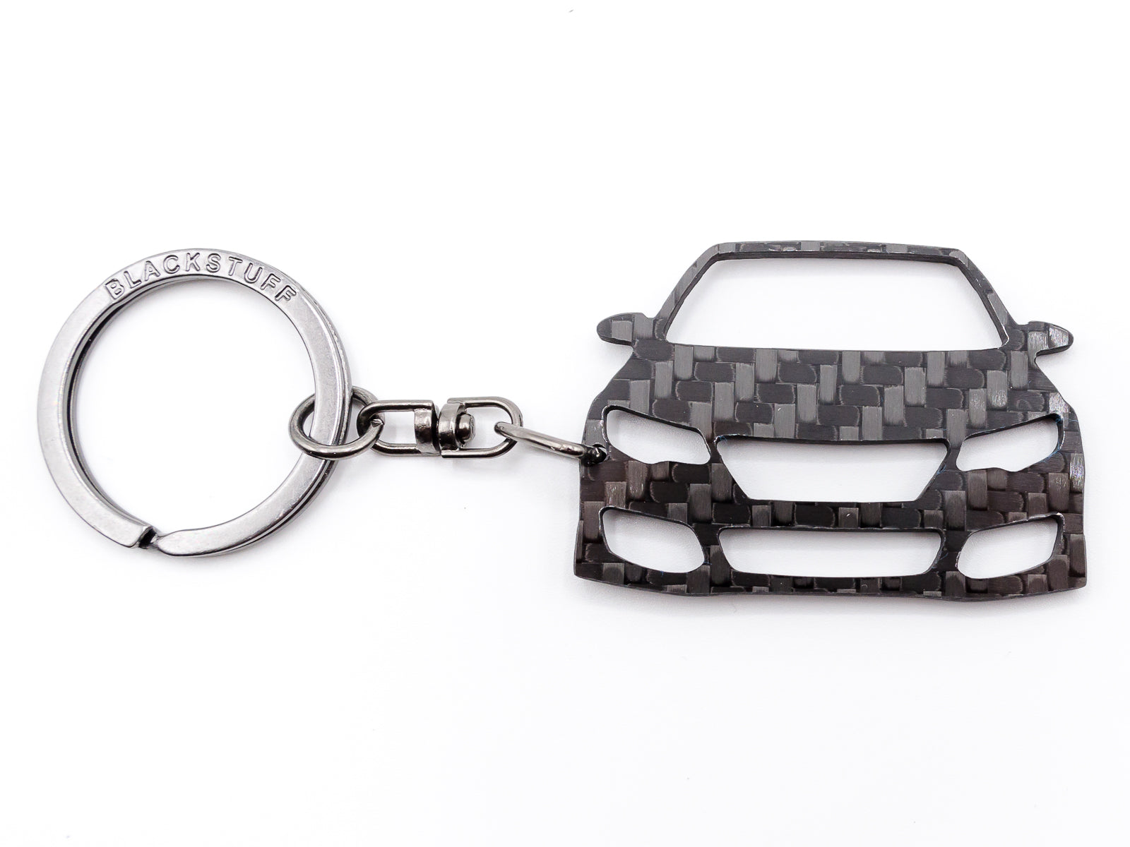 BlackStuff Carbon Fiber Keychain Keyring Ring Holder Compatible with Civic Type-R MK9 FK2 2011-2015 CS Style BS-998