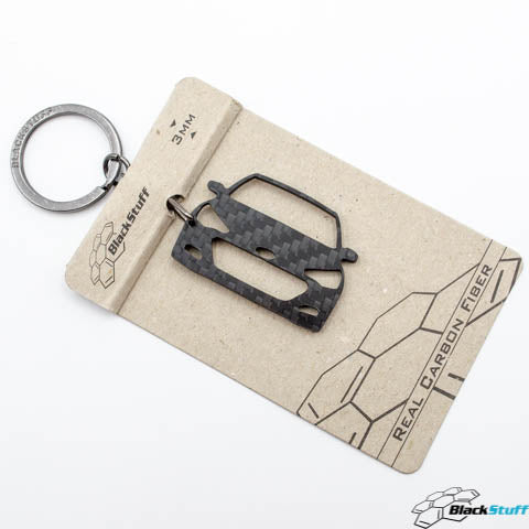 BlackStuff Carbon Fiber Keychain Keyring Ring Holder Compatible with i20 2014-2019 BS-616