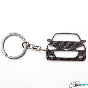 BlackStuff Carbon Fiber Keychain Keyring Ring Holder Compatible with i20 2014-2019 BS-616