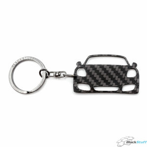 BlackStuff Carbon Fiber Keychain Keyring Ring Holder Compatible with Boxster Cayman 987 2005-2012 BS-631