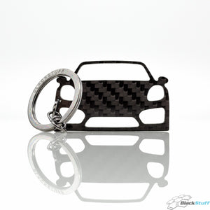 BlackStuff Carbon Fiber Keychain Keyring Ring Holder Compatible with Boxster Cayman 981 2012-2016 BS-635