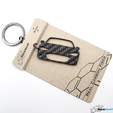 BlackStuff Carbon Fiber Keychain Keyring Ring Holder Compatible with MX5 ND MK4 BS-645