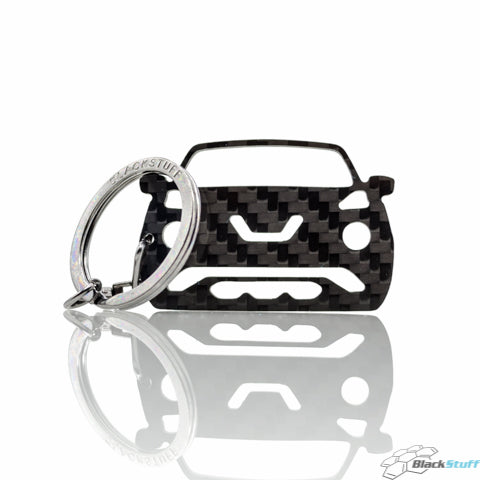 BlackStuff Carbon Fiber Keychain Keyring Ring Holder Compatible with Juke F15 2015-2019 BS-648