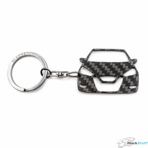 BlackStuff Carbon Fiber Keychain Keyring Ring Holder Compatible with Micra K14 2017 BS-649