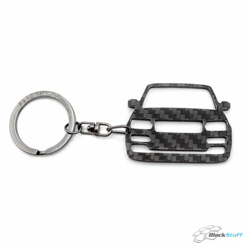 BlackStuff Carbon Fiber Keychain Keyring Ring Holder Compatible with Vogue 2012-2019 BS-662