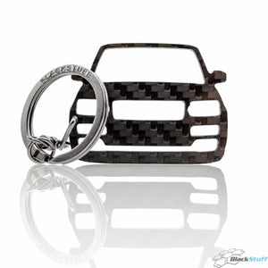 BlackStuff Carbon Fiber Keychain Keyring Ring Holder Compatible with Vogue 2012-2019 BS-662