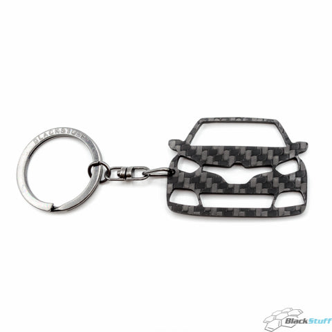 BlackStuff Carbon Fiber Keychain Keyring Ring Holder Compatible with Captur BS-663