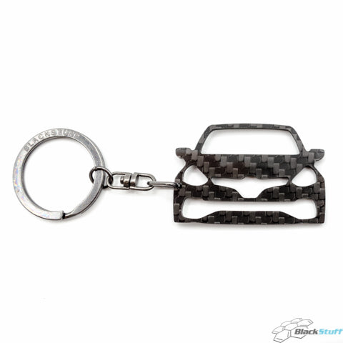 BlackStuff Carbon Fiber Keychain Keyring Ring Holder Compatible with Clio IV Sport RS 2012-2019 BS-664