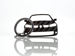 BlackStuff Carbon Fiber Keychain Keyring Ring Holder Compatible with Megane II Sport RS 2002-2009 BS-667