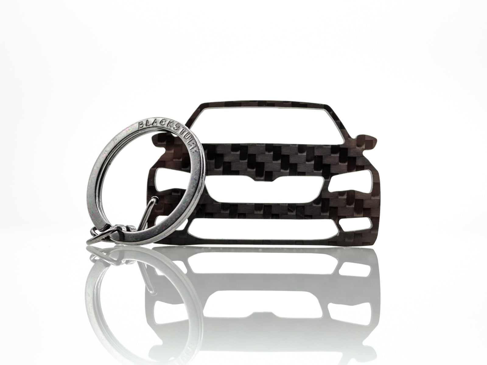 BlackStuff Carbon Fiber Keychain Keyring Ring Holder Compatible with Superb B8 2015 MK3 BS-683