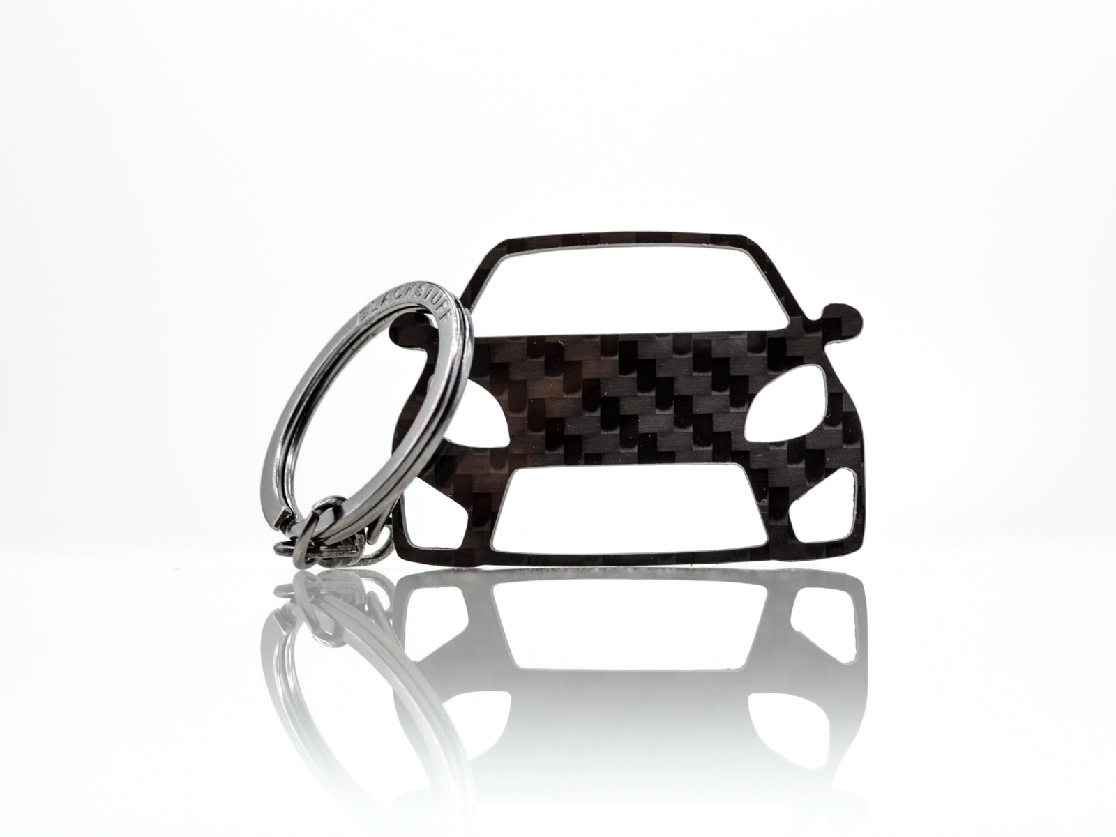 BlackStuff Carbon Fiber Keychain Keyring Ring Holder Compatible with Twingo II RS 2007-2014 BS-684