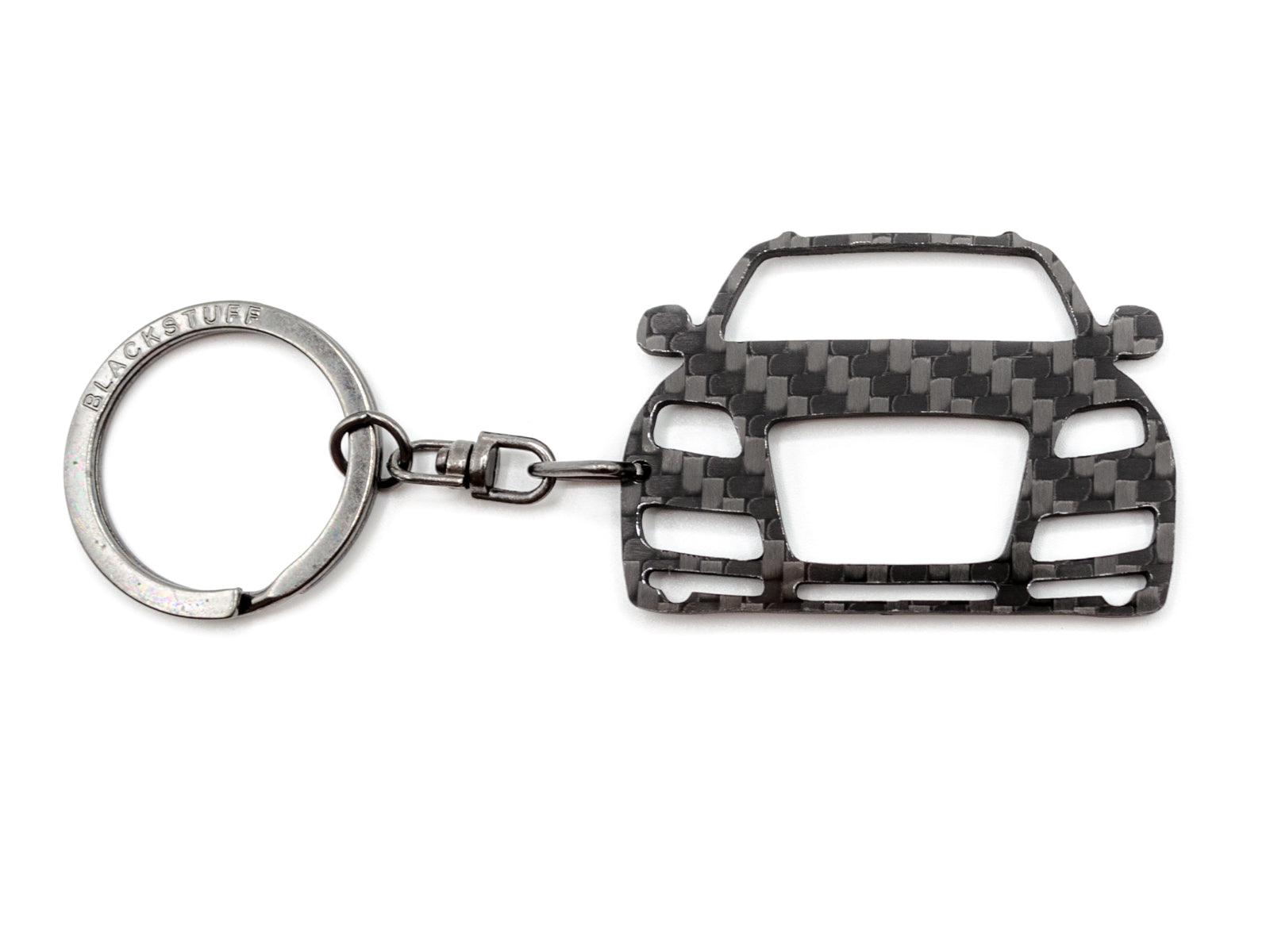 BlackStuff Carbon Fiber Keychain Keyring Ring Holder Compatible with Q7 4L 2007-2015 BS-689