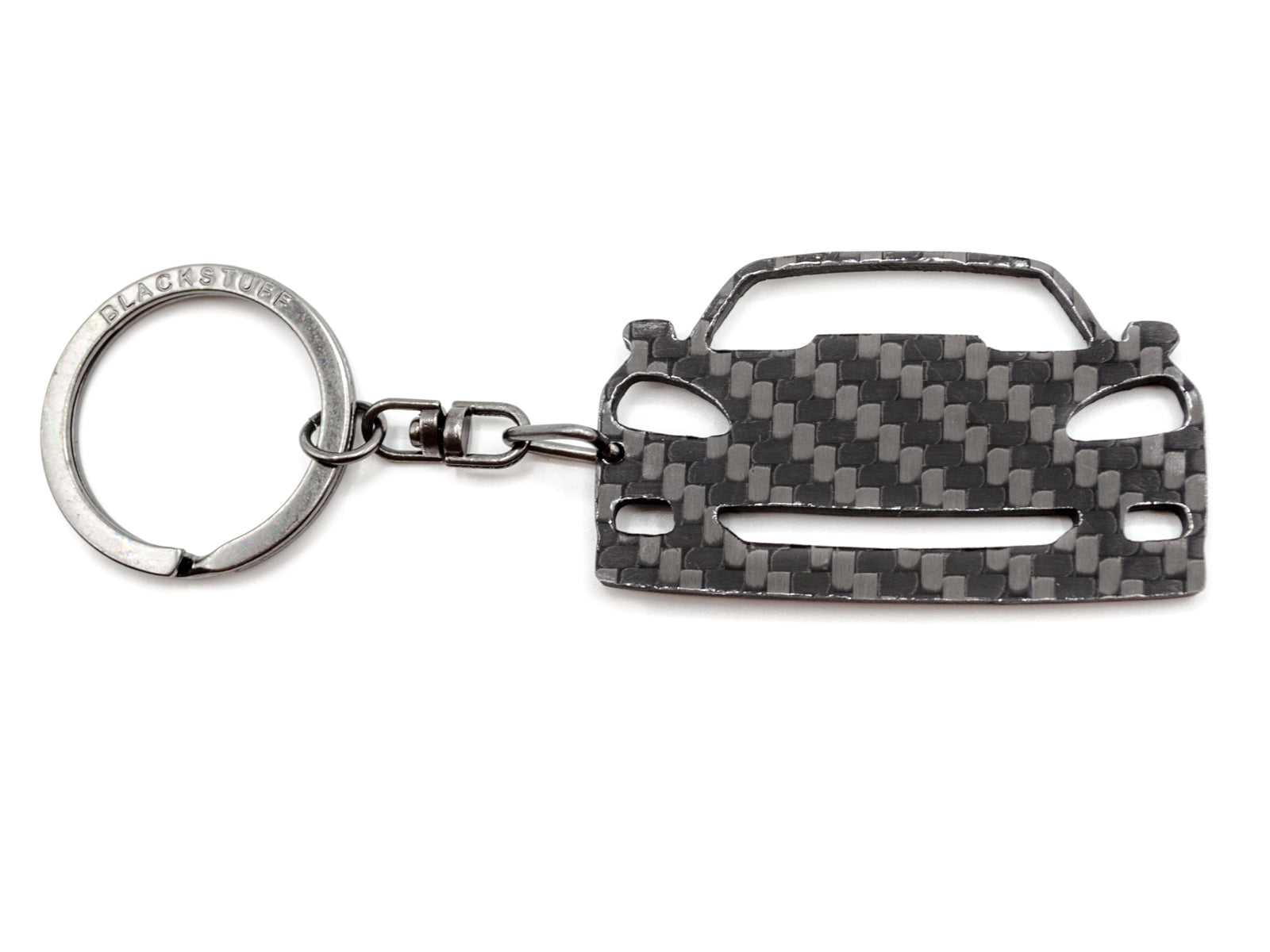 BlackStuff Carbon Fiber Keychain Keyring Ring Holder Compatible with Corvette C6 BS-703