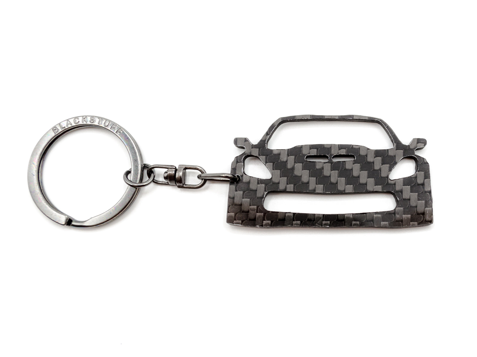 BlackStuff Carbon Fiber Keychain Keyring Ring Holder Compatible with Corvette Z06 BS-704