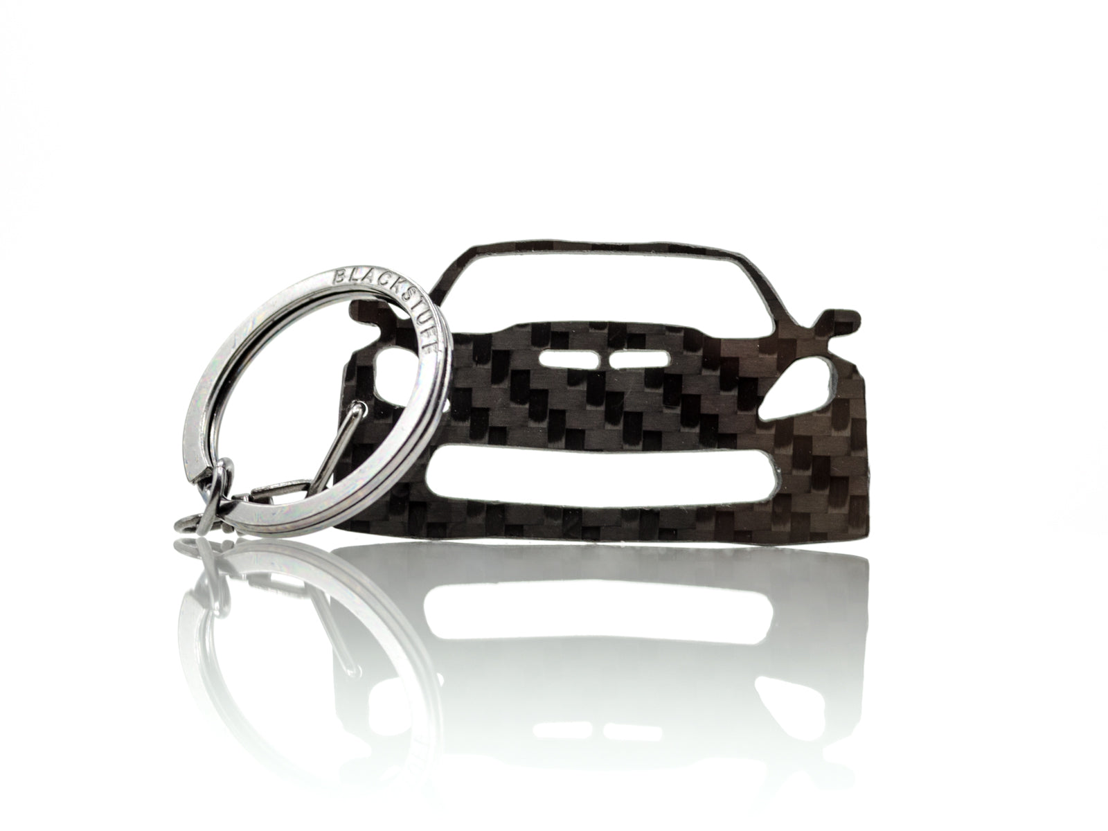 BlackStuff Carbon Fiber Keychain Keyring Ring Holder Compatible with Corvette Z06 BS-704