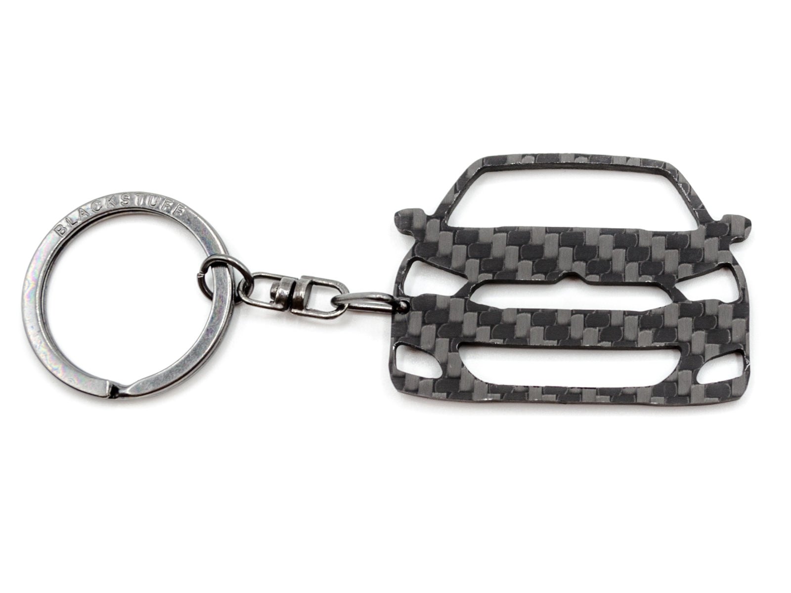 BlackStuff Carbon Fiber Keychain Keyring Ring Holder Compatible with C4 2010-2019 Vts BS-713