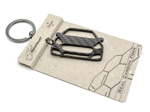 BlackStuff Carbon Fiber Keychain Keyring Ring Holder Compatible with Punto Abarth BS-719