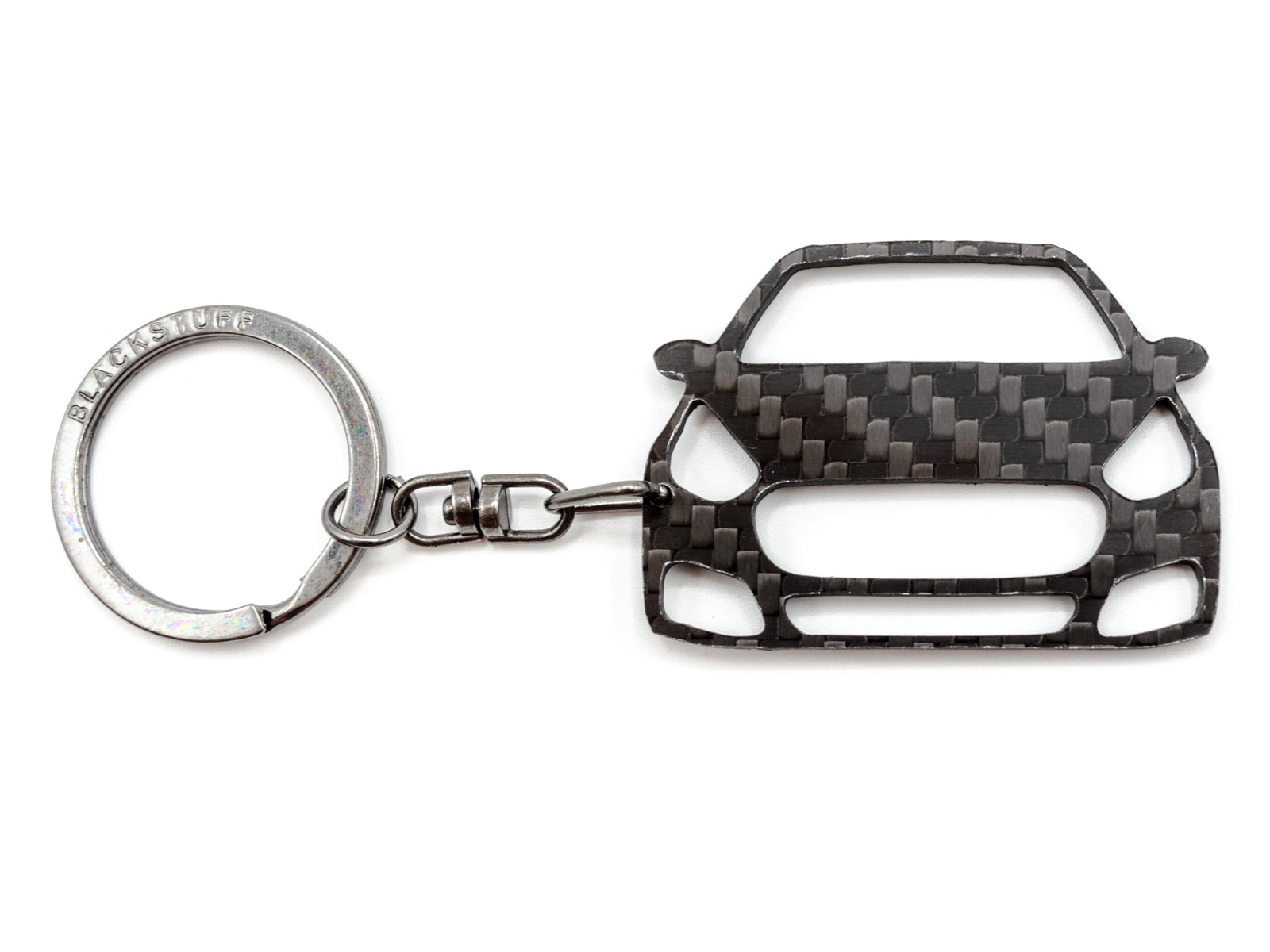 BlackStuff Carbon Fiber Keychain Keyring Ring Holder Compatible with Punto Abarth BS-719