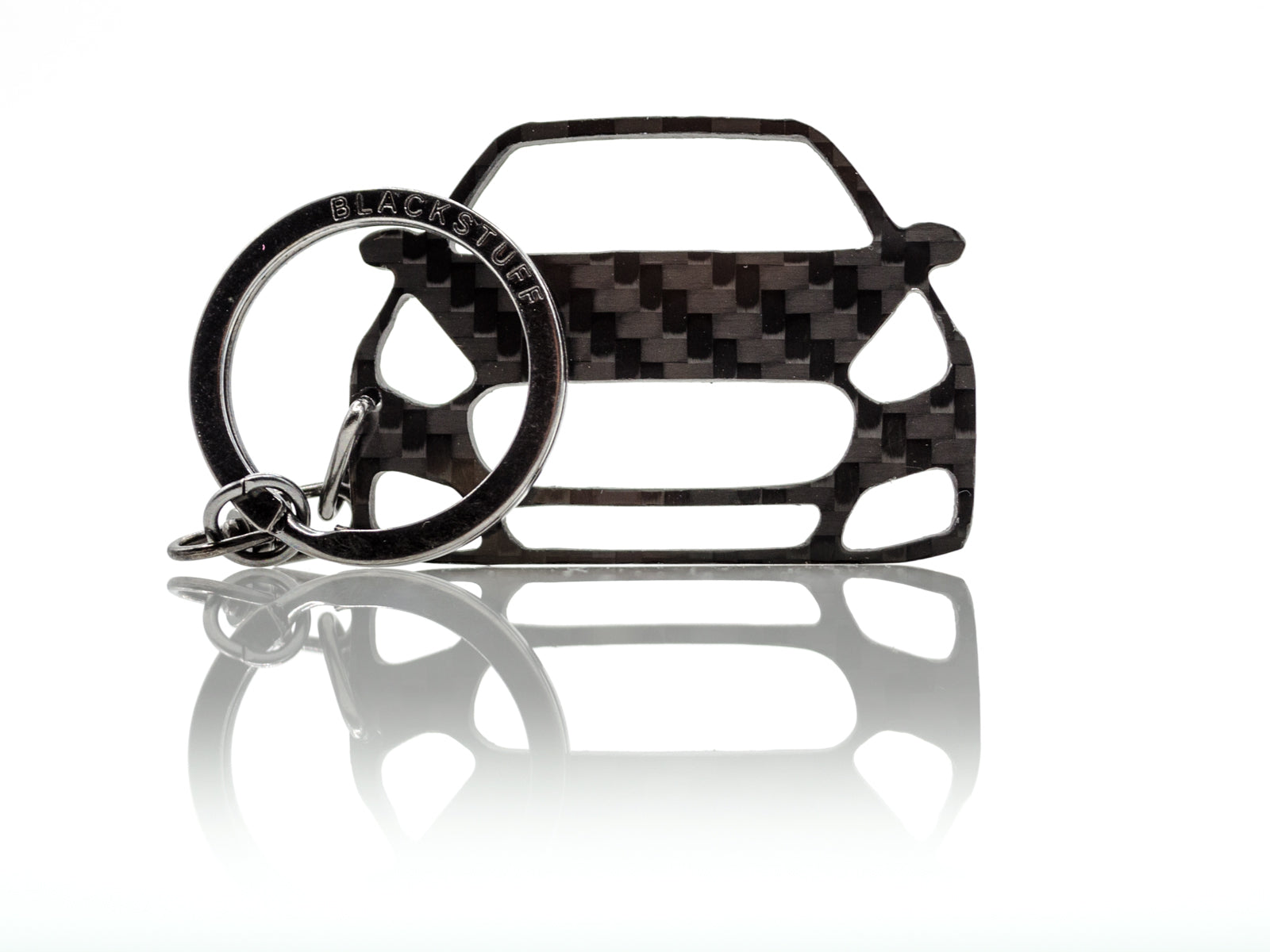 BlackStuff Carbon Fiber Keychain Keyring Ring Holder Compatible with Punto Abarth BS-719