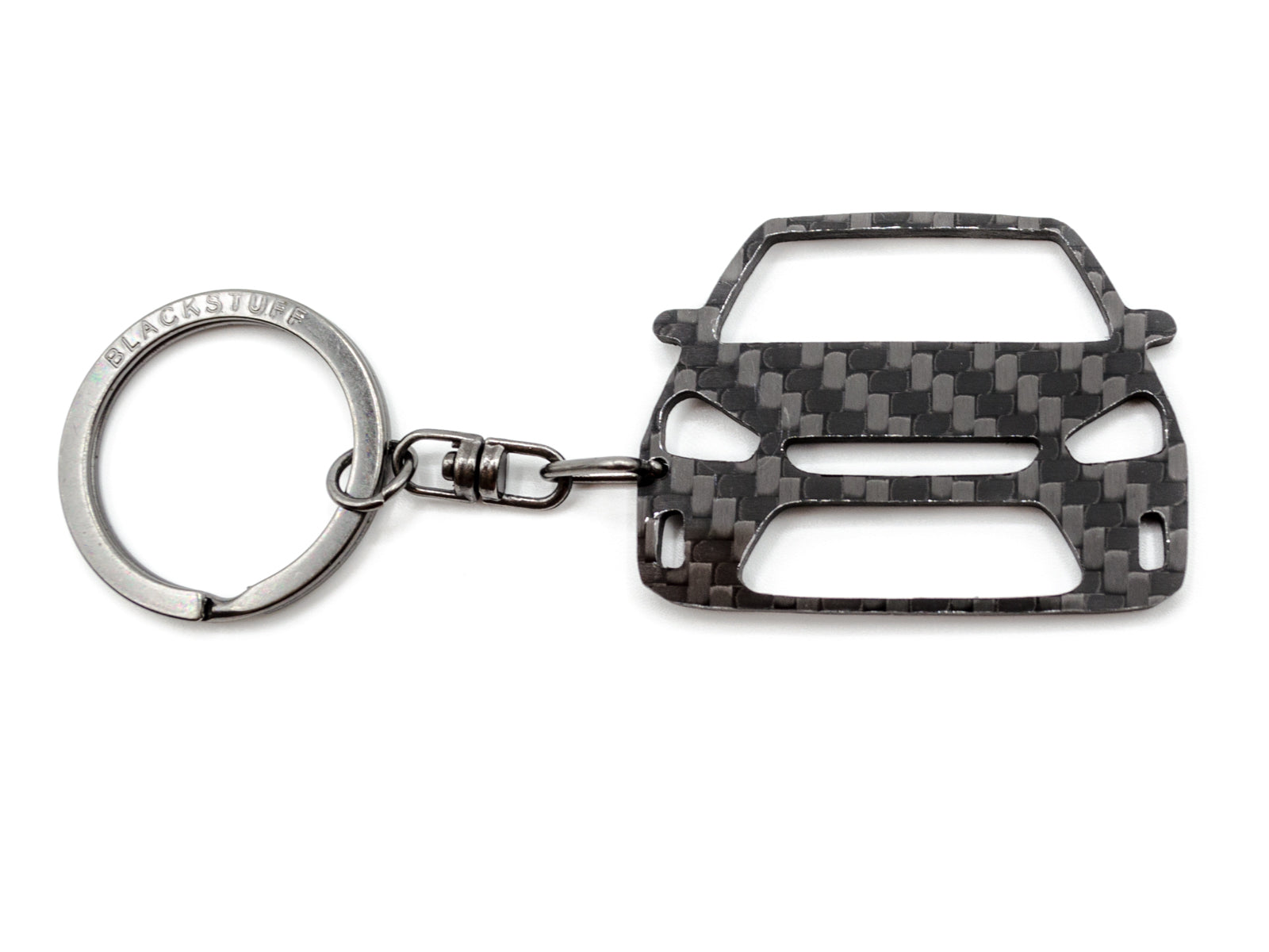 BlackStuff Carbon Fiber Keychain Keyring Ring Holder Compatible with C-Max 2003-2010 BS-721