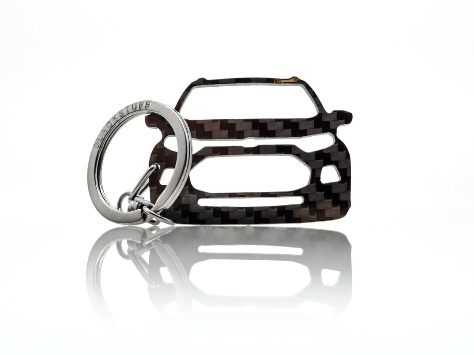 BlackStuff Carbon Fiber Keychain Keyring Ring Holder Compatible with EcoSport BS-723