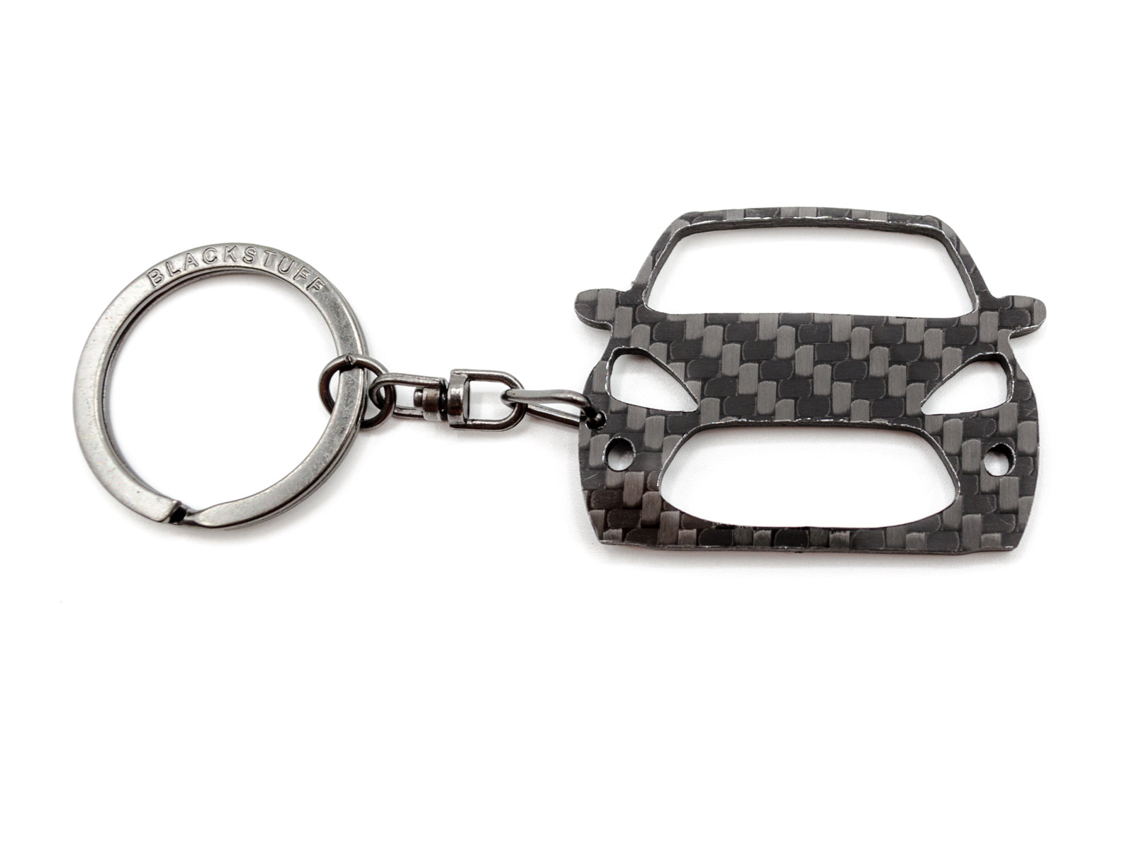 BlackStuff Carbon Fiber Keychain Keyring Ring Holder Compatible with Ka 2008-2016 BS-726