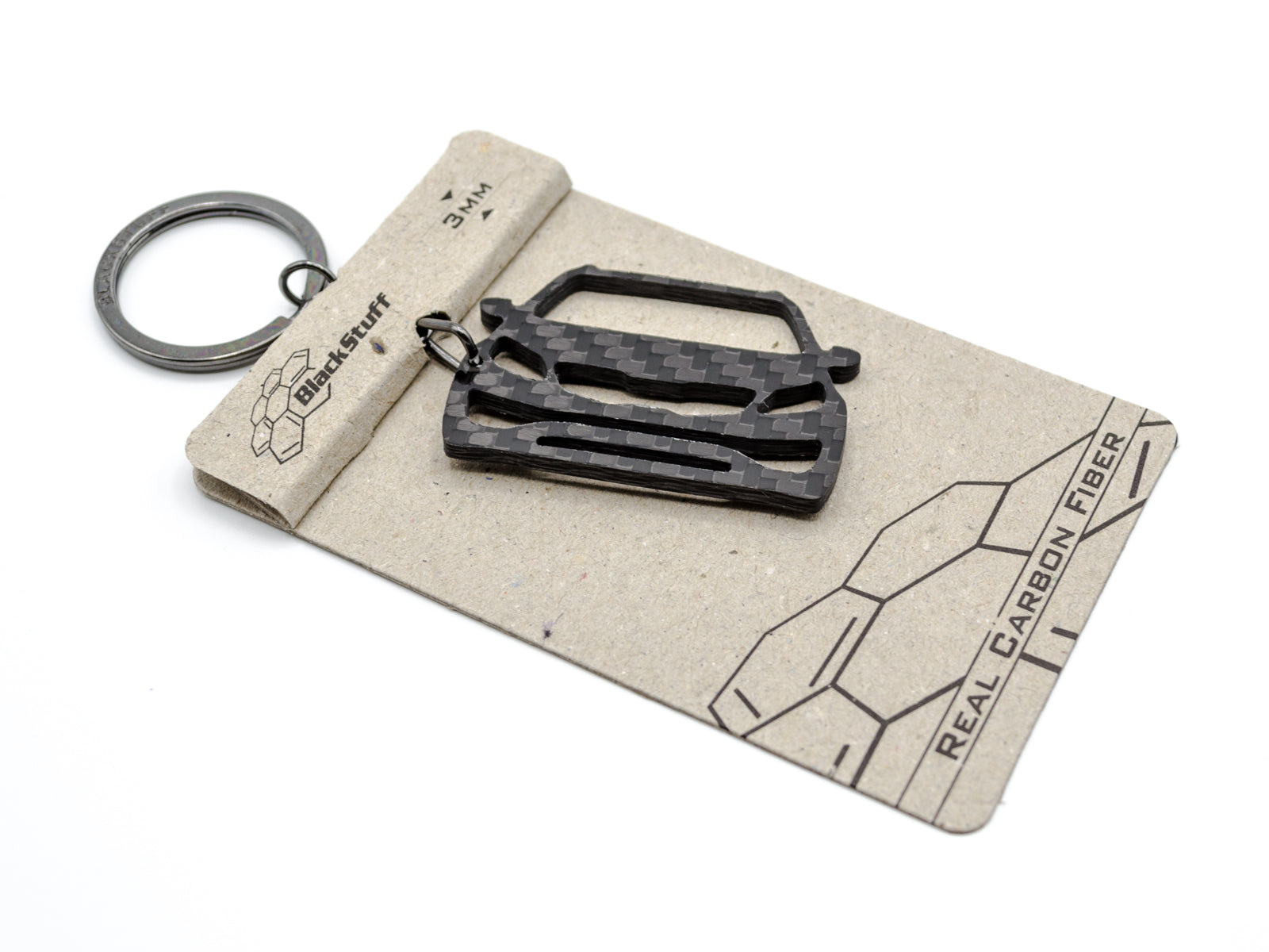 BlackStuff Carbon Fiber Keychain Keyring Ring Holder Compatible with Sportage 2010-2015 BS-729