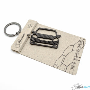 BlackStuff Carbon Fiber Keychain Keyring Ring Holder Compatible with Carens 2013-2019 BS-730