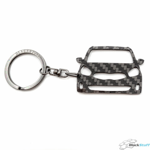 BlackStuff Carbon Fiber Keychain Keyring Ring Holder Compatible with Carens 2013-2019 BS-730