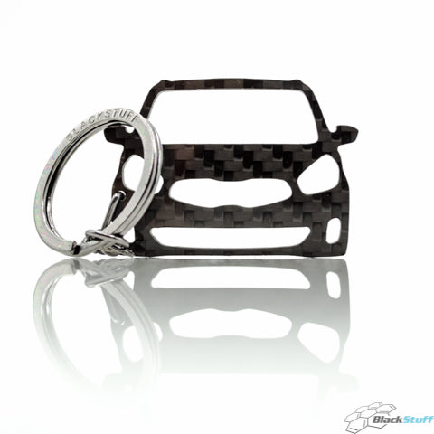 BlackStuff Carbon Fiber Keychain Keyring Ring Holder Compatible with Carens 2013-2019 BS-730