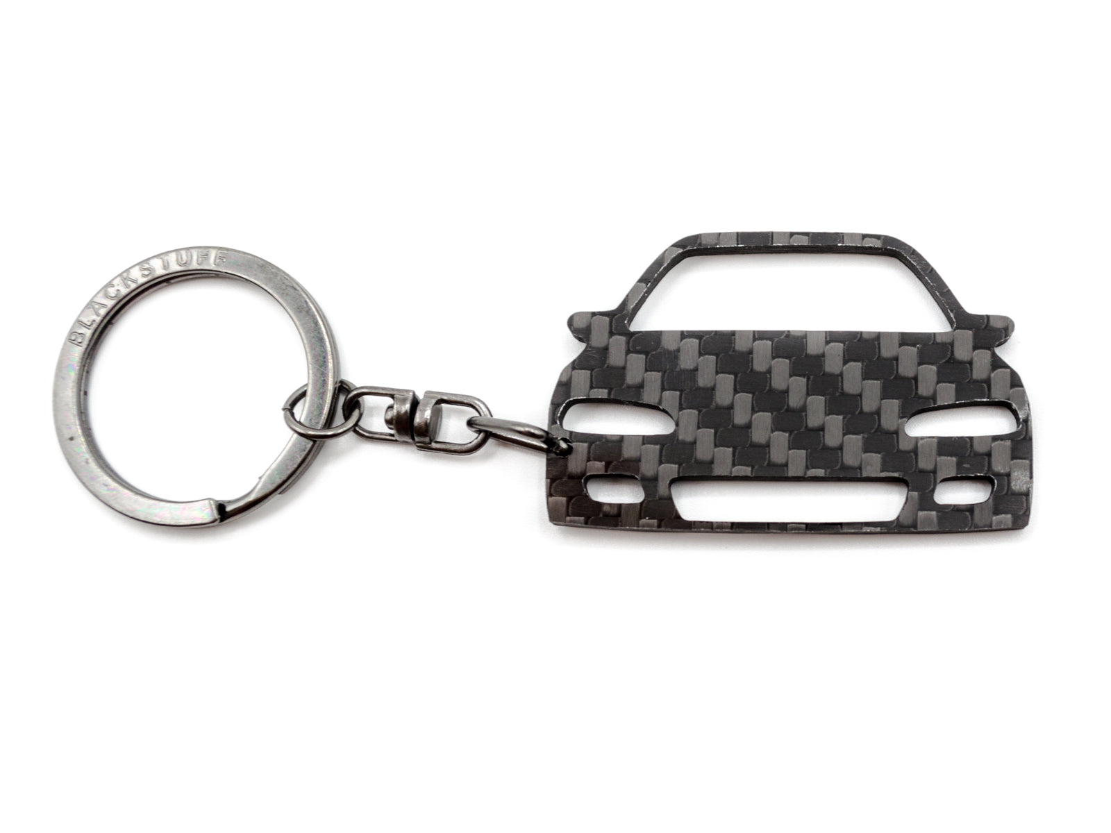 BlackStuff Carbon Fiber Keychain Keyring Ring Holder Compatible with Civic EG3 1991-1995 BS-738