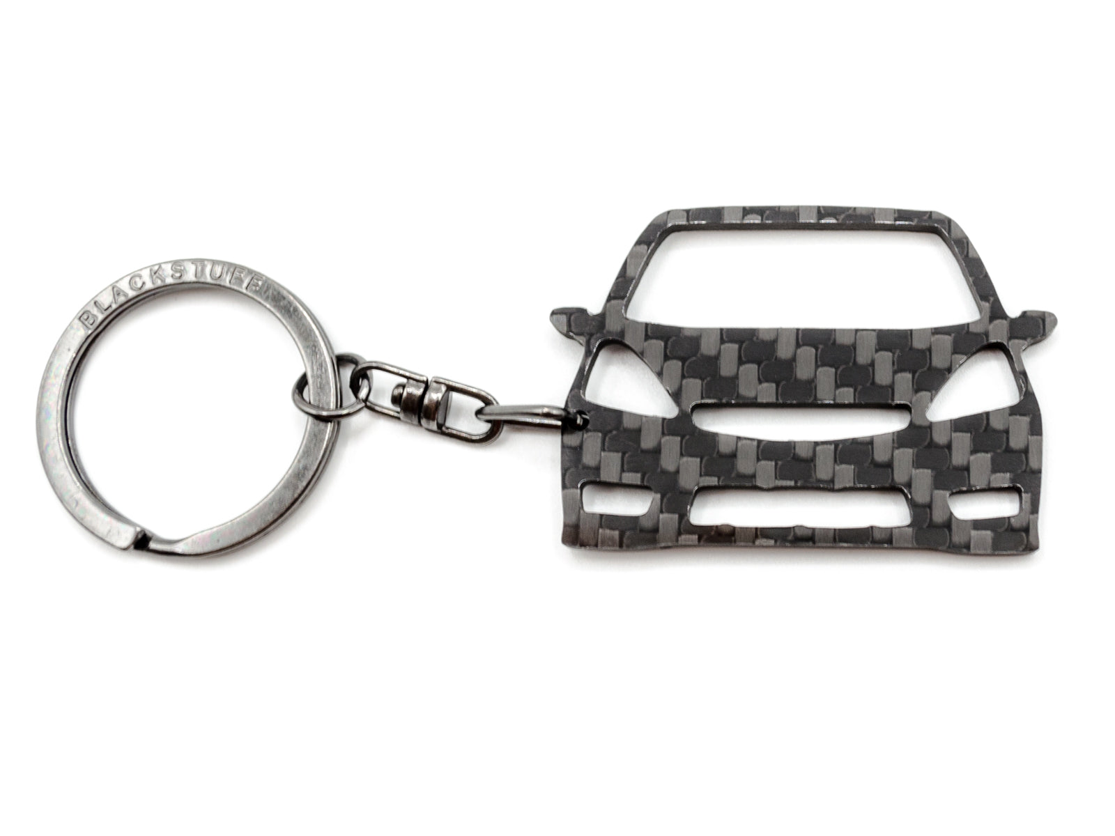 BlackStuff Carbon Fiber Keychain Keyring Ring Holder Compatible with Jazz 2007-2014 BS-743