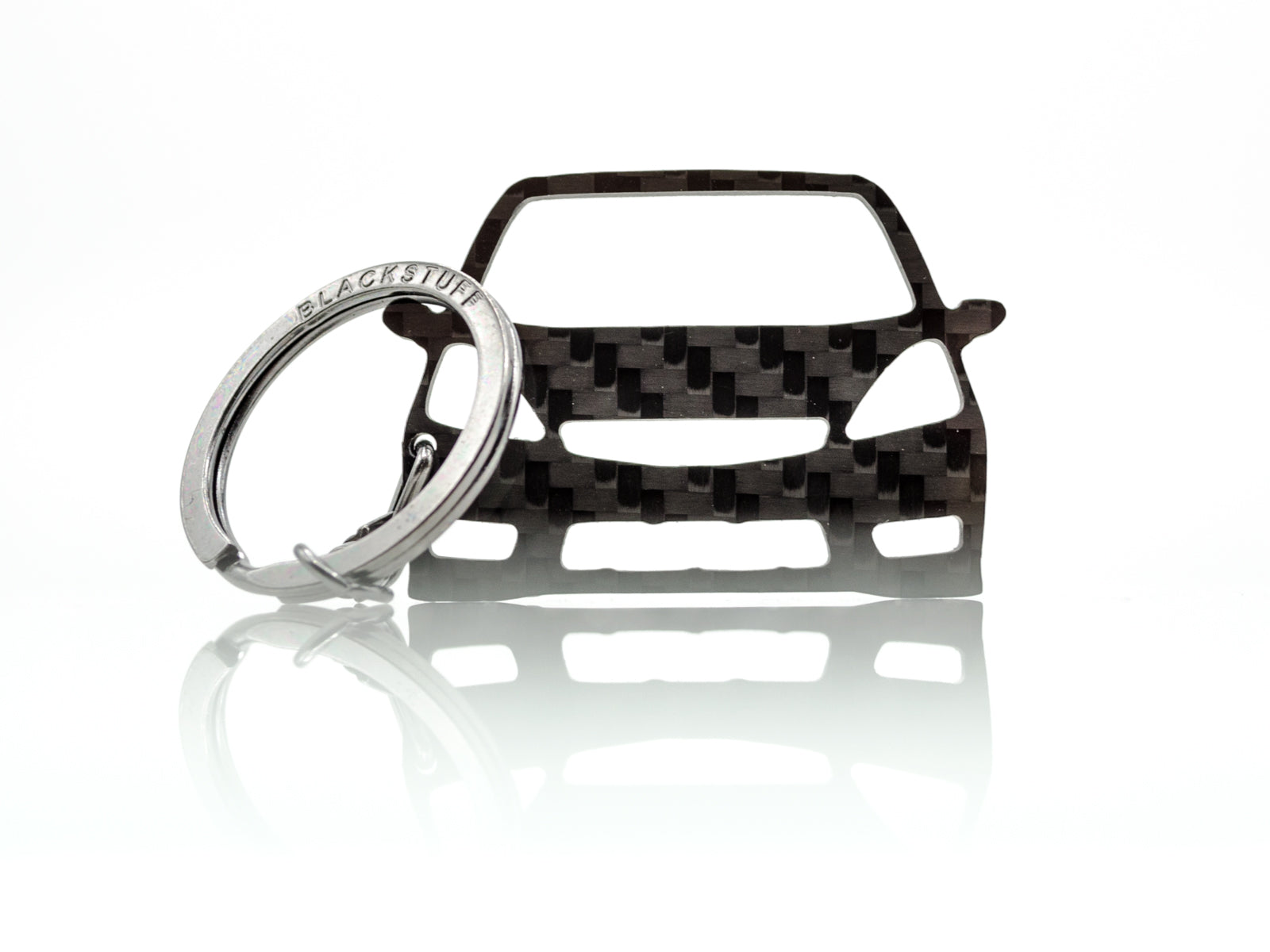 BlackStuff Carbon Fiber Keychain Keyring Ring Holder Compatible with Jazz 2007-2014 BS-743