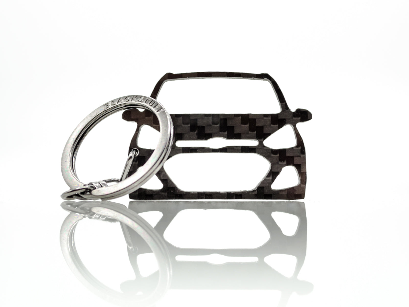 BlackStuff Carbon Fiber Keychain Keyring Ring Holder Compatible with I10 2013-2019 BS-745