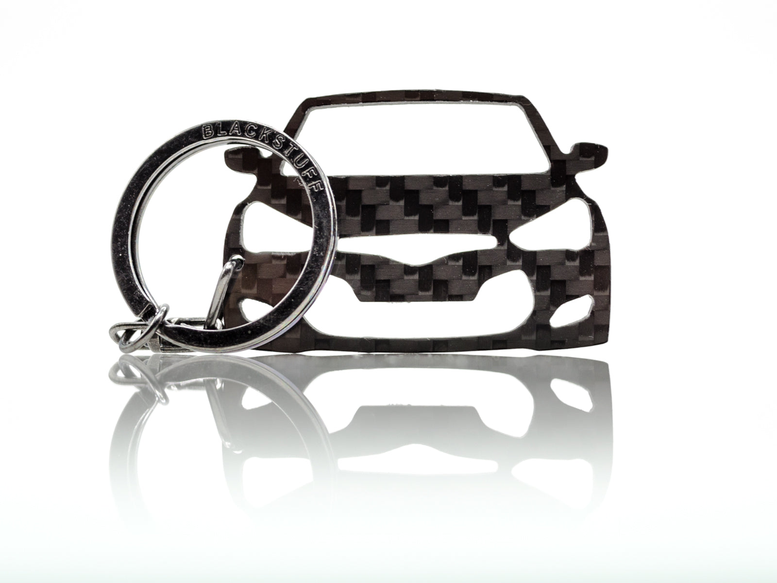 BlackStuff Carbon Fiber Keychain Keyring Ring Holder Compatible with Veloster BS-748