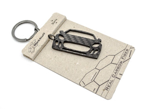 BlackStuff Carbon Fiber Keychain Keyring Ring Holder Compatible with Jaguar F-Type 2013-2019 BS-749