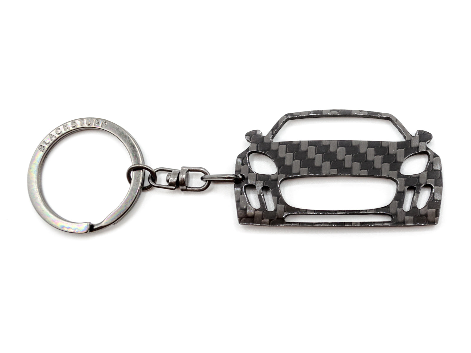 BlackStuff Carbon Fiber Keychain Keyring Ring Holder Compatible with Jaguar F-Type 2013-2019 BS-749