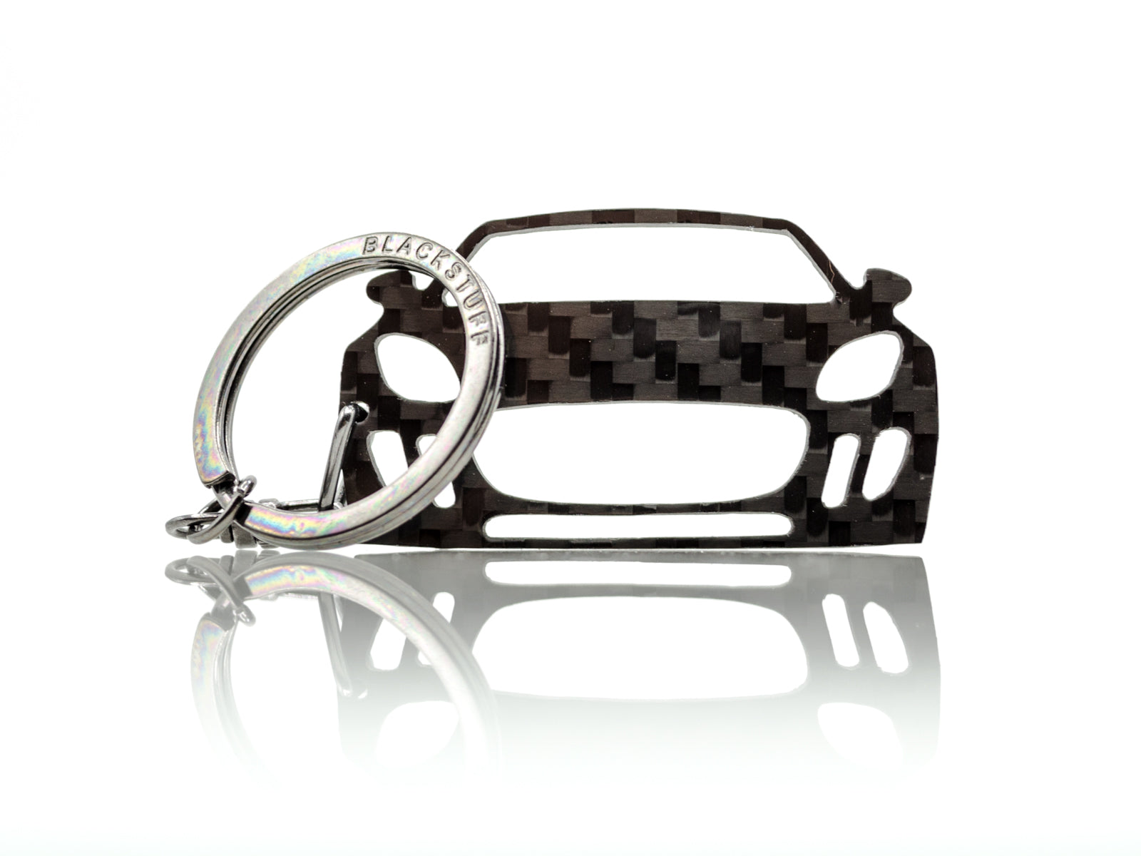 BlackStuff Carbon Fiber Keychain Keyring Ring Holder Compatible with Jaguar F-Type 2013-2019 BS-749