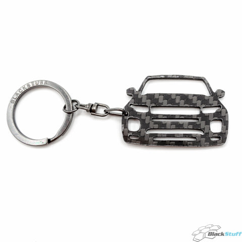 BlackStuff Carbon Fiber Keychain Keyring Ring Holder Compatible with Evoque BS-751