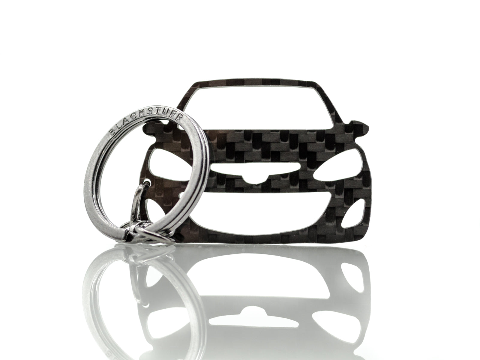 BlackStuff Carbon Fiber Keychain Keyring Ring Holder Compatible with Mazda 2 2007-2014 BS-757
