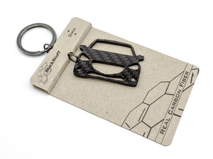 BlackStuff Carbon Fiber Keychain Keyring Ring Holder Compatible with Mazda 2 2014-2019 BS-758