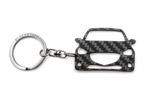 BlackStuff Carbon Fiber Keychain Keyring Ring Holder Compatible with Mazda 2 2014-2019 BS-758