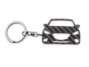 BlackStuff Carbon Fiber Keychain Keyring Ring Holder Compatible with Mazda 3 2013-2019 BS-760