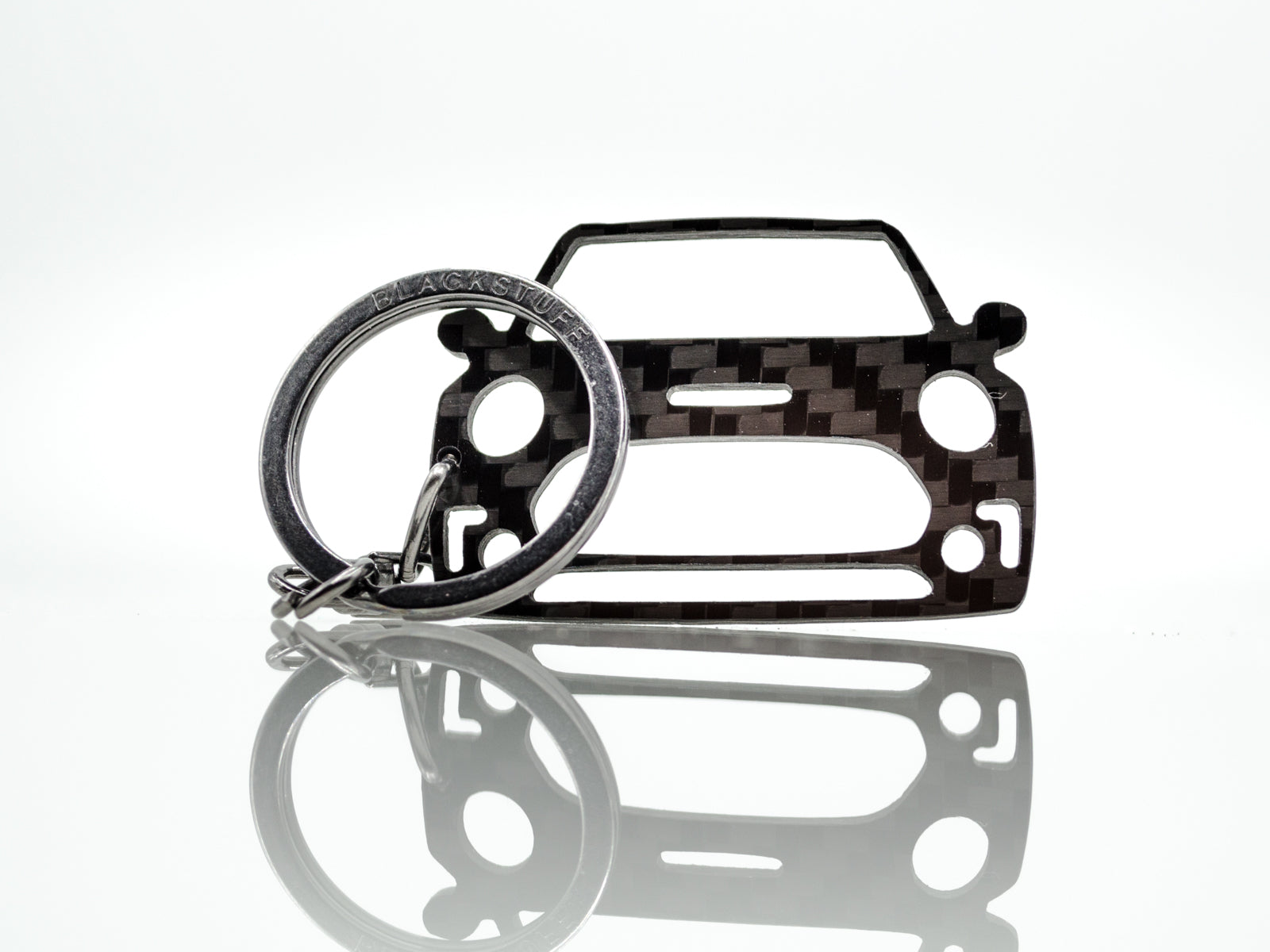 BlackStuff Carbon Fiber Keychain Keyring Ring Holder Compatible with Clubman S JCW F54 2015-2019 BS-771