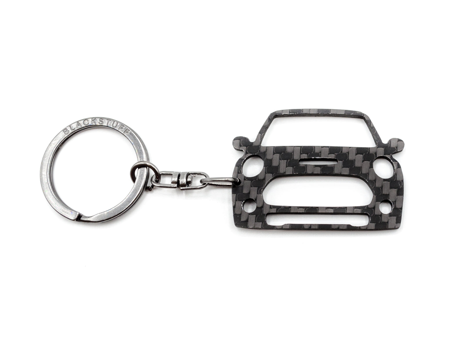 BlackStuff Carbon Fiber Keychain Keyring Ring Holder Compatible with Cooper S JCW F55 F56 F57 2013-2019 BS-772