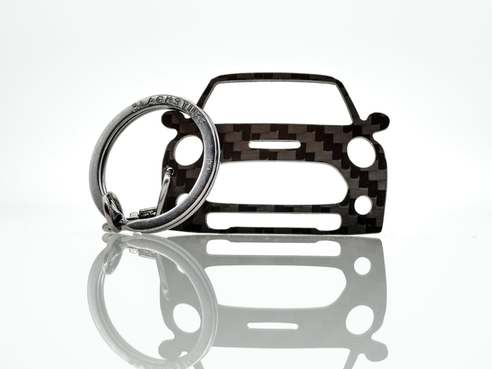 BlackStuff Carbon Fiber Keychain Keyring Ring Holder Compatible with Cooper S JCW F55 F56 F57 2013-2019 BS-772