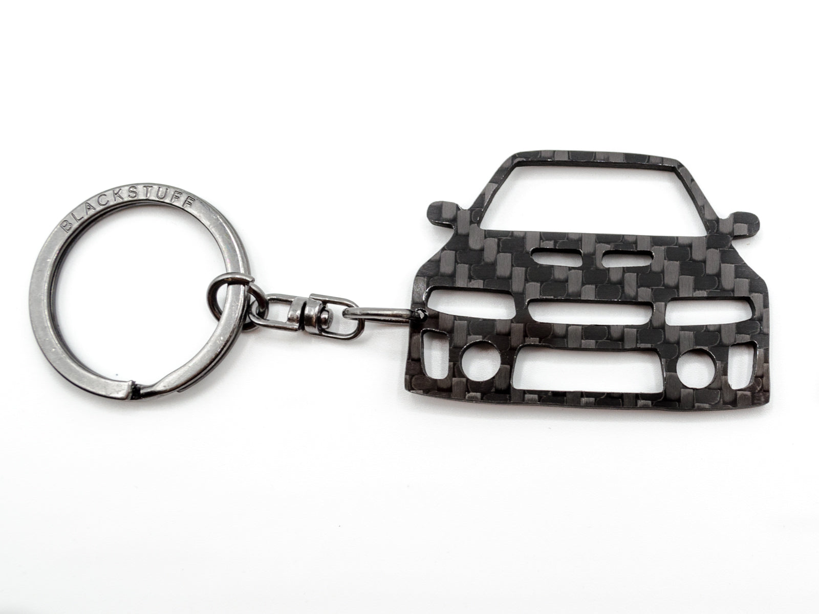 BlackStuff Carbon Fiber Keychain Keyring Ring Holder Compatible with Lancer Evo 5 V BS-774