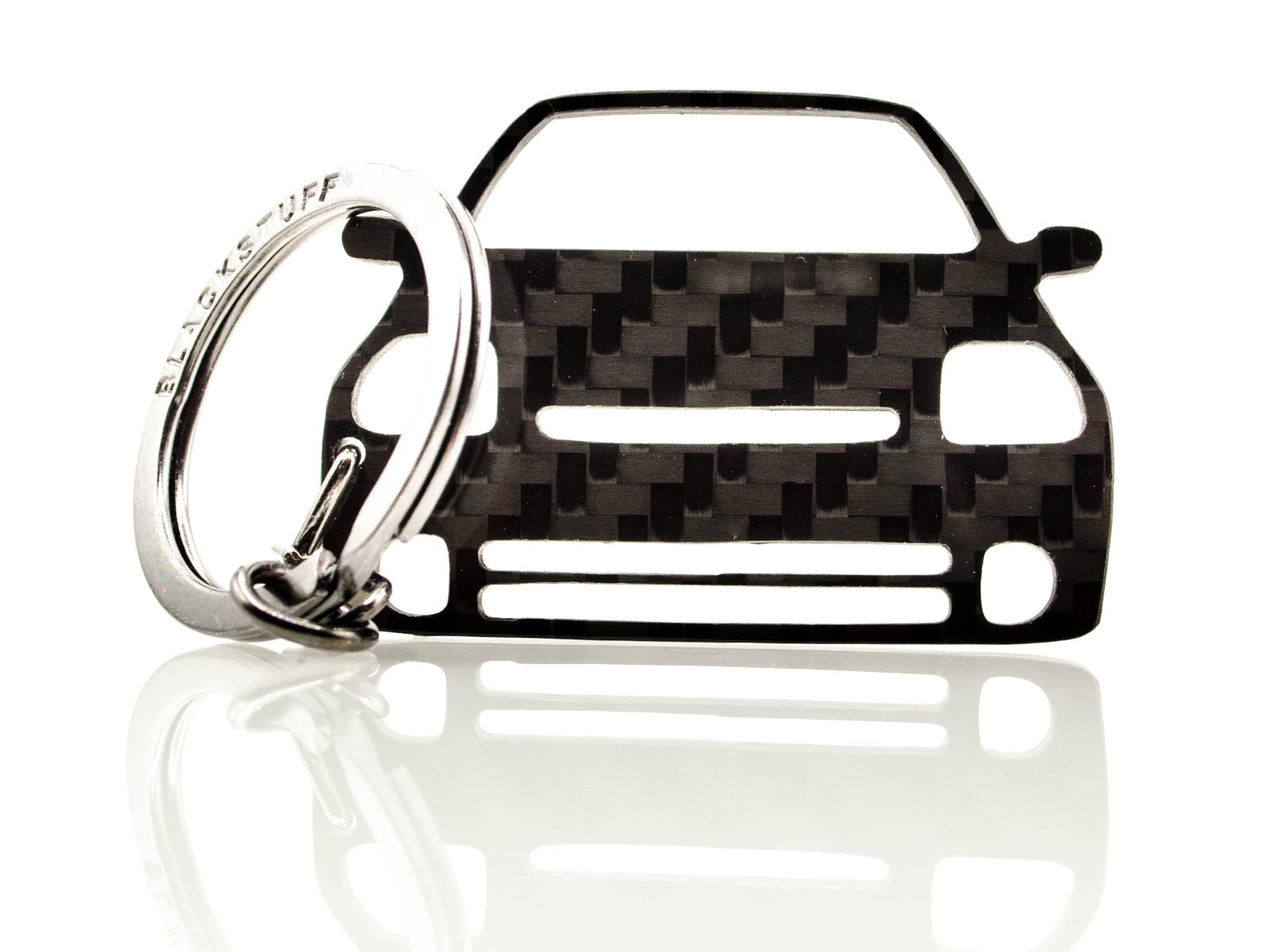 BlackStuff Carbon Fiber Keychain Keyring Ring Holder Compatible with Clio II Sport Phase 1 1998-2001 BS-826