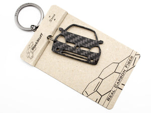 BlackStuff Carbon Fiber Keychain Keyring Ring Holder Compatible with Clio II Sport Phase 2 2001-2005 BS-827