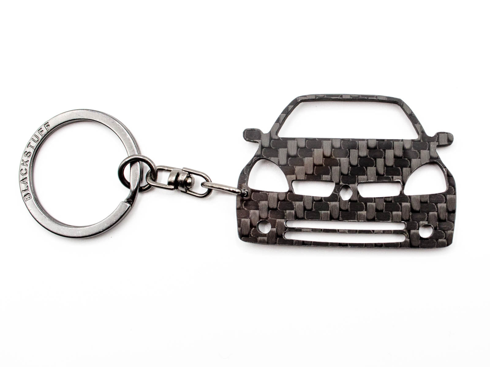 BlackStuff Carbon Fiber Keychain Keyring Ring Holder Compatible with Clio II Sport Phase 2 2001-2005 BS-827